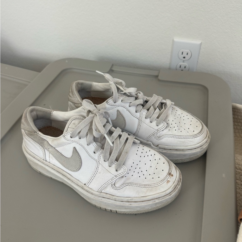 Jordan White and Gray Sneakers